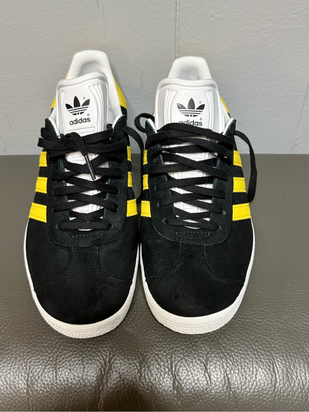 adidas Black and Yellow Suede Gazelle Sneakers